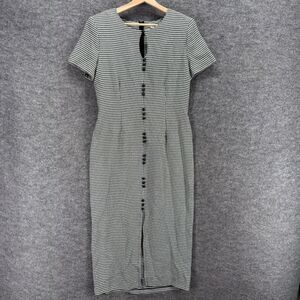 D.B.Y. Dress Girls 13 Black Plaid Maxi Long Button Up Crew Neck Short Sleeve